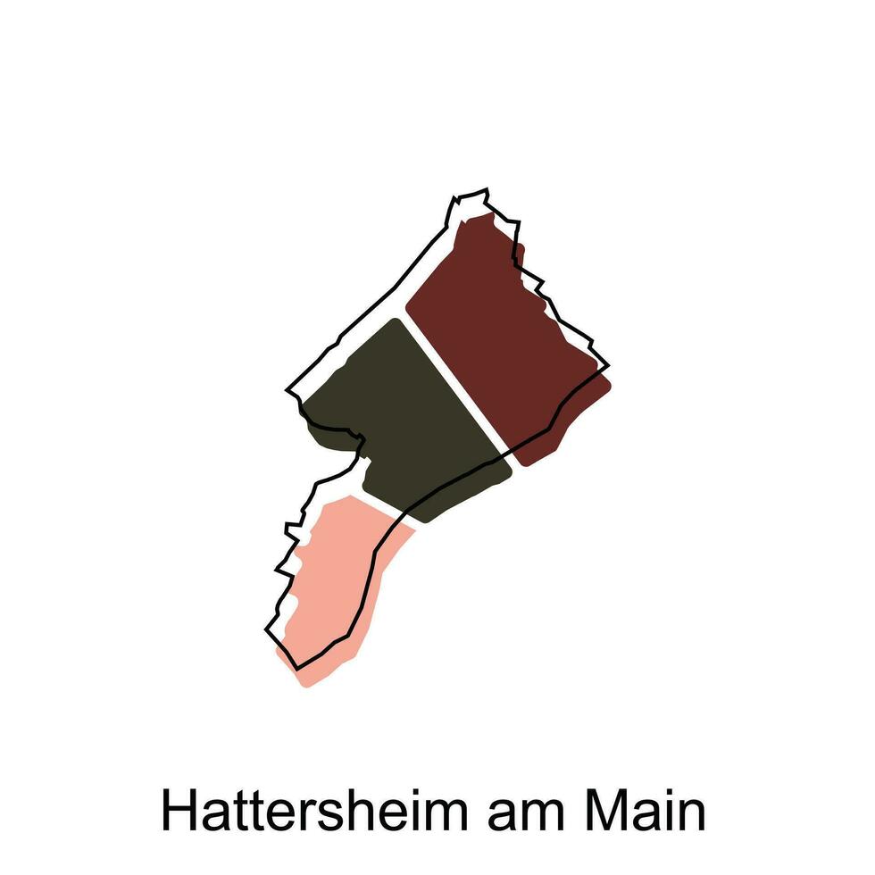 Hattersheim Am Main City Map illustration. Simplified map of Germany Country vector design template