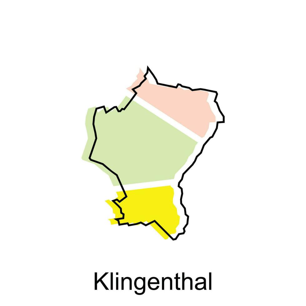 Klingenthal City Map illustration. Simplified map of Germany Country vector design template