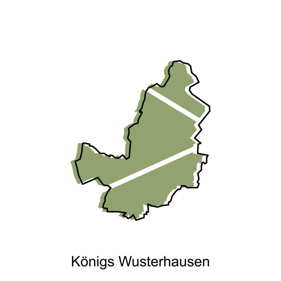 Konigs Wusterhausen City Map illustration. Simplified map of Germany Country vector design template
