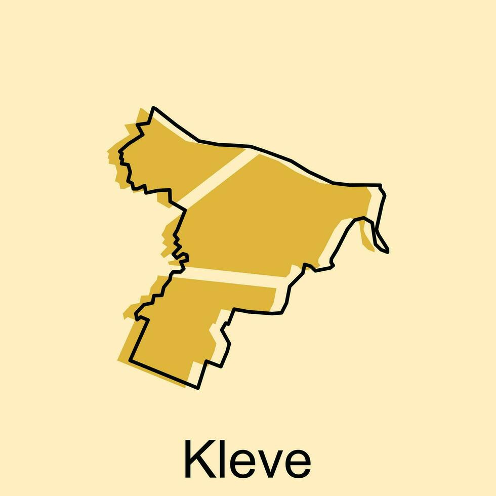 Kleve City Map illustration. Simplified map of Germany Country vector design template