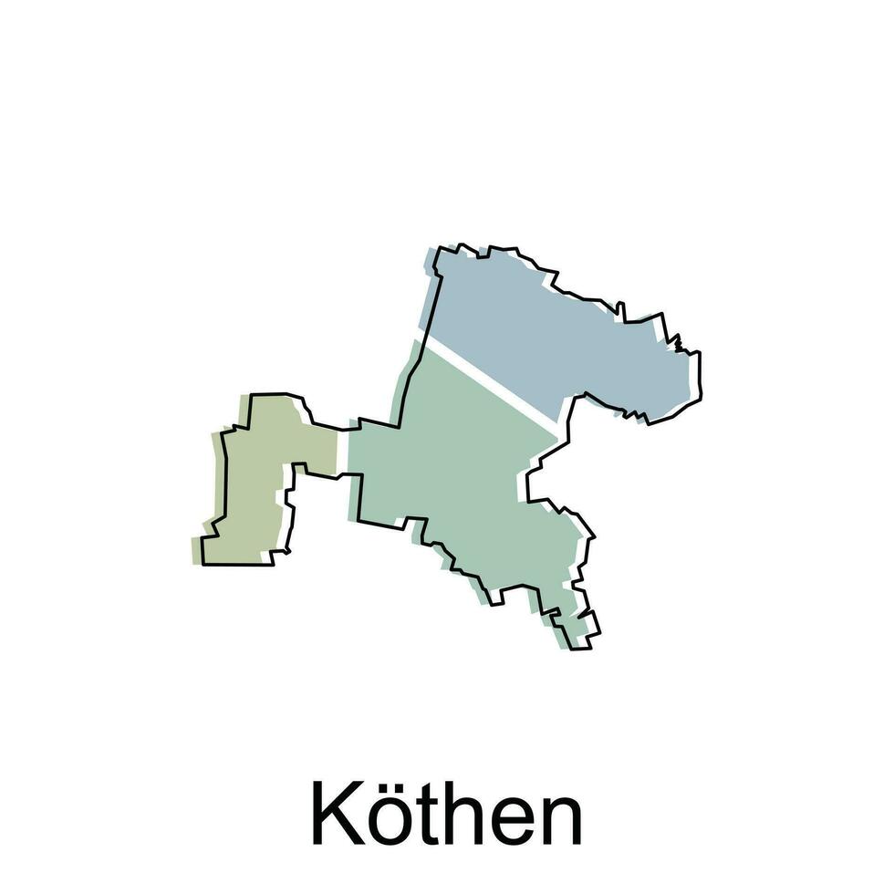 kothen ciudad mapa ilustración. simplificado mapa de Alemania país vector diseño modelo