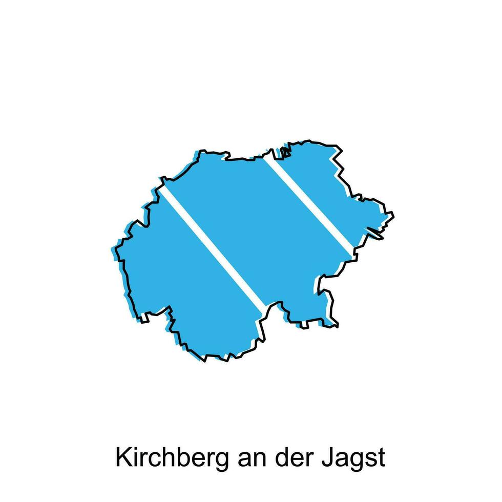 Kirchberg un der Jagst ciudad mapa ilustración. simplificado mapa de Alemania país vector diseño modelo