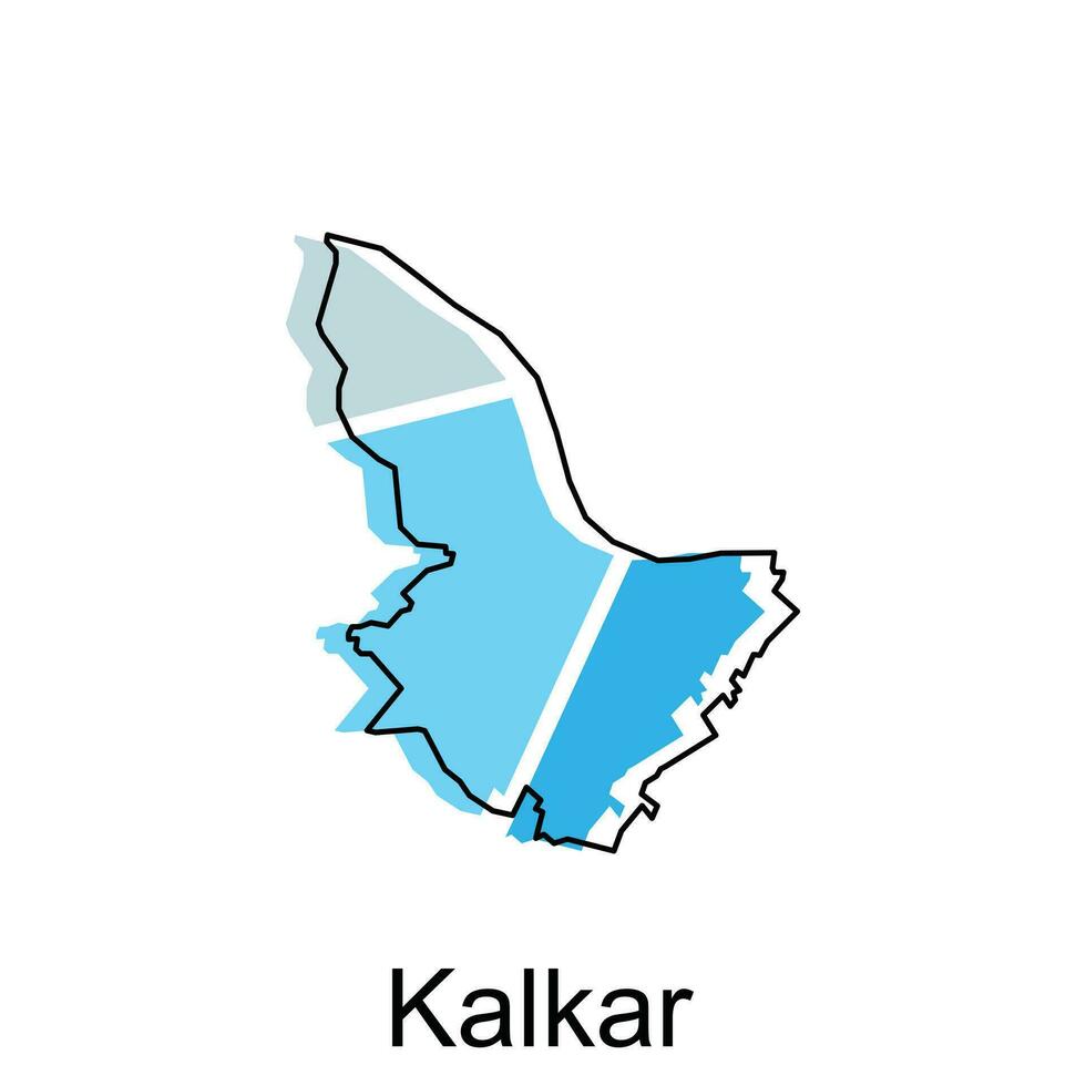 Kalkar City Map Illustration Design, World Map International vector template colorful with outline graphic