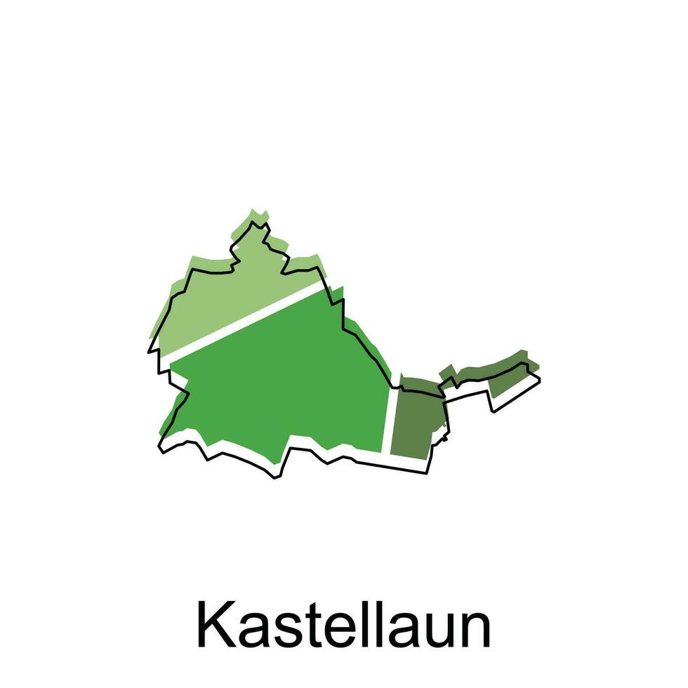 Kastellaun City Map Illustration Design, World Map International vector template colorful with outline graphic