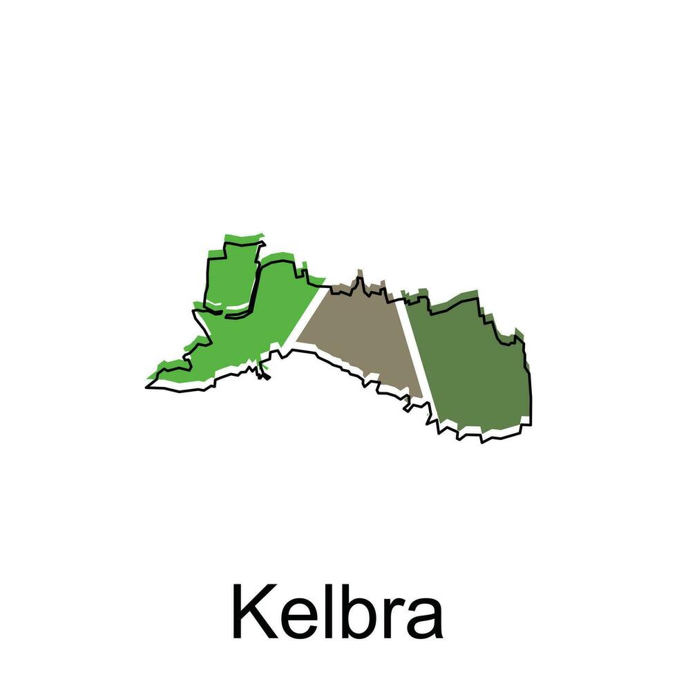 vector mapa de kelbra. fronteras de para tu infografía. vector ilustración diseño modelo