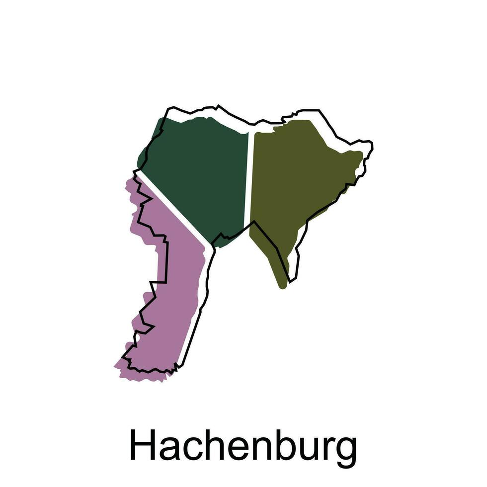 Hachenburg City Map Illustration Design, World Map International vector template colorful with outline graphic