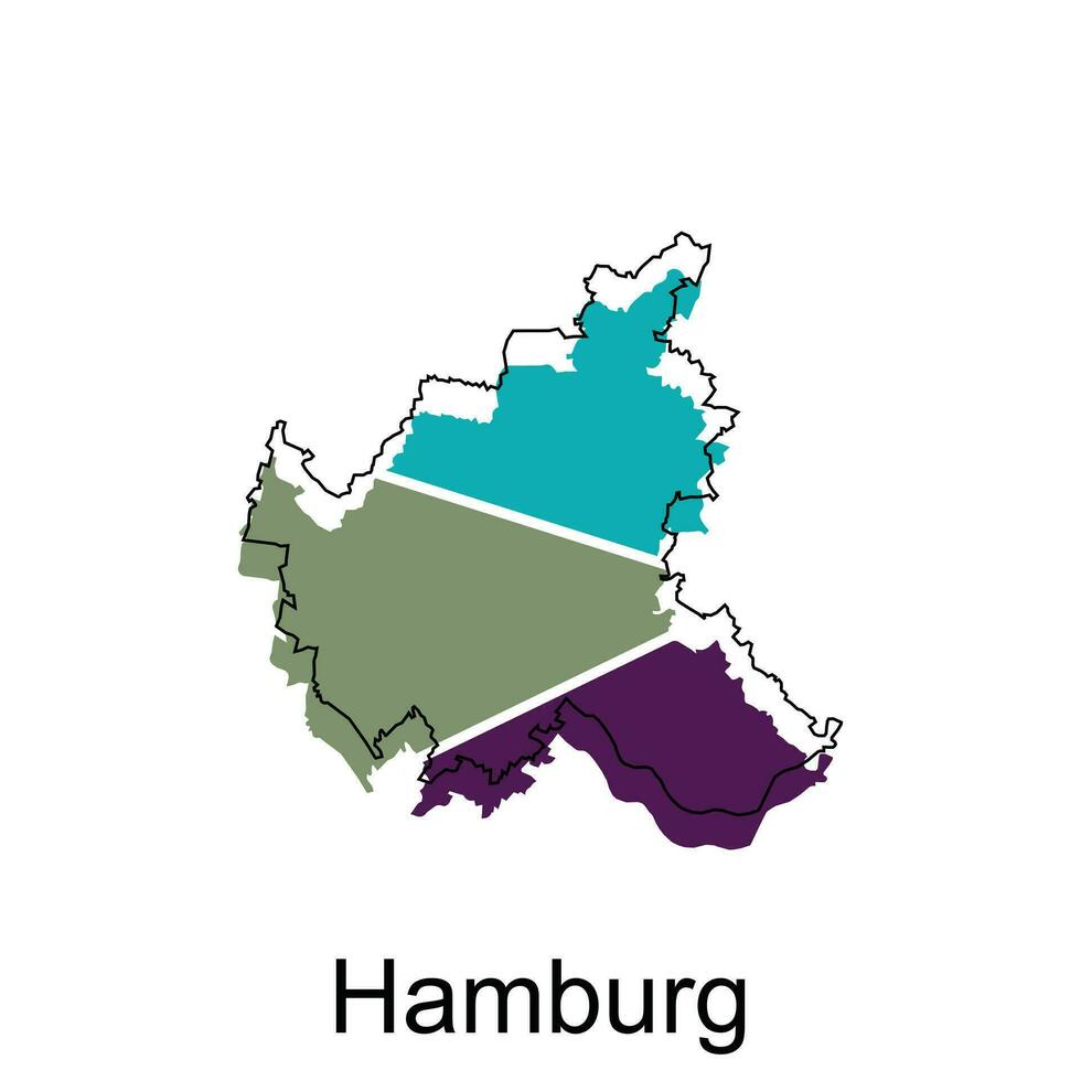 Hamburg City Map Illustration Design, World Map International vector template colorful with outline graphic