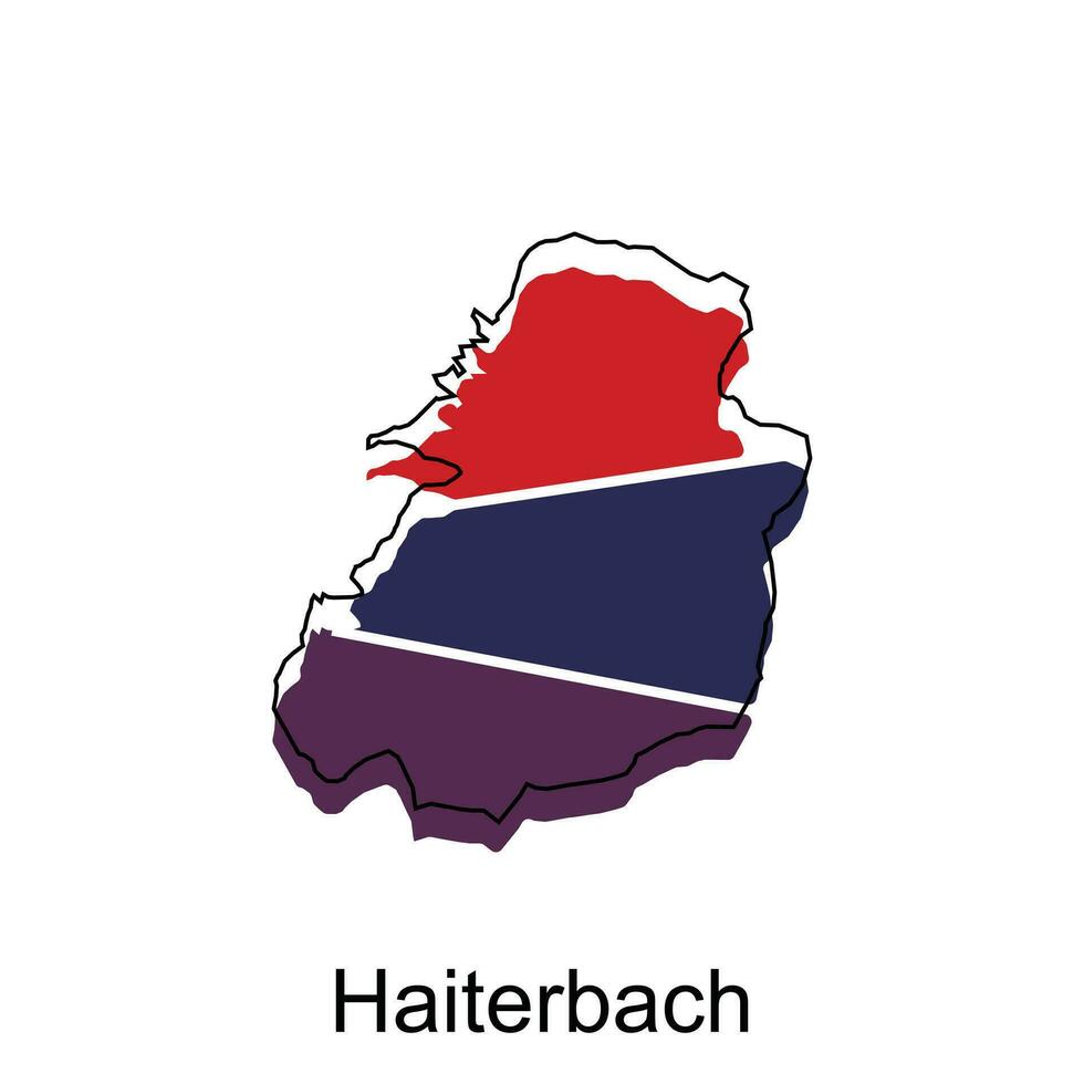 haiterbach ciudad mapa ilustración diseño, mundo mapa internacional vector modelo vistoso con contorno gráfico