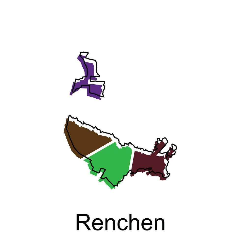 mapa ciudad de Renchen ilustración diseño modelo en blanco fondo, adecuado para tu empresa vector