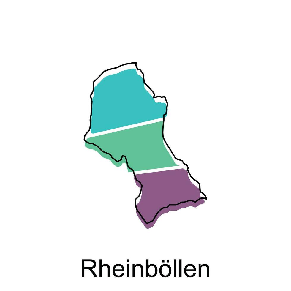 Map of Rheinbollen modern with outline style vector design, World Map International vector template