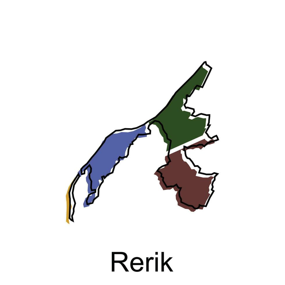 Map of Rerik modern with outline style vector design, World Map International vector template