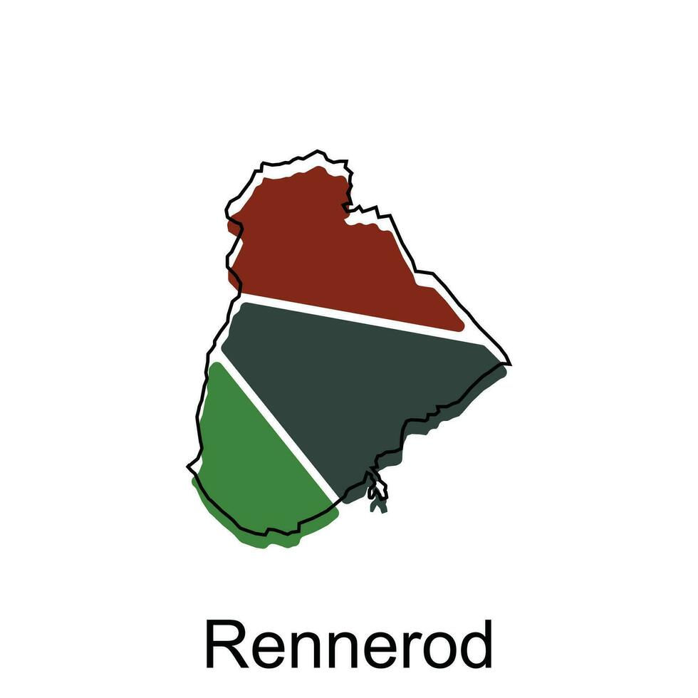 mapa ciudad de Rennerod ilustración diseño modelo en blanco fondo, adecuado para tu empresa vector