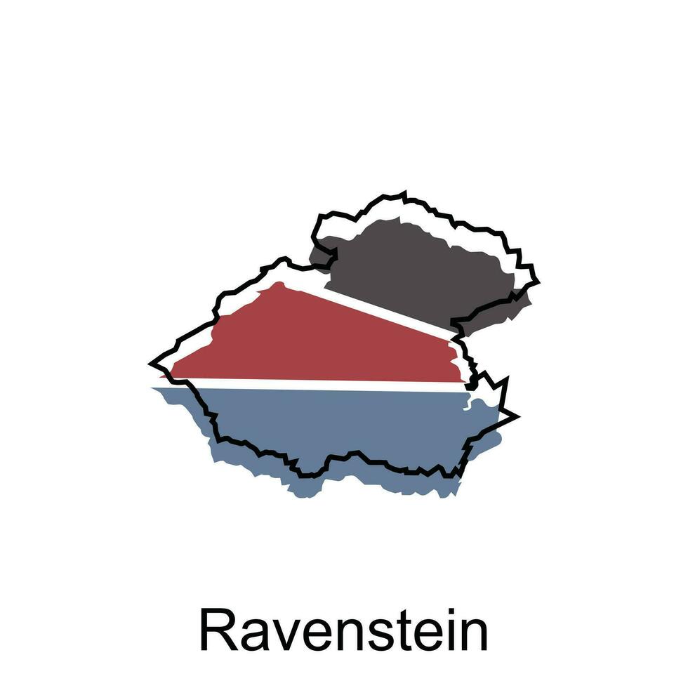 Map of Ravenstein modern with outline style vector design, World Map International vector template