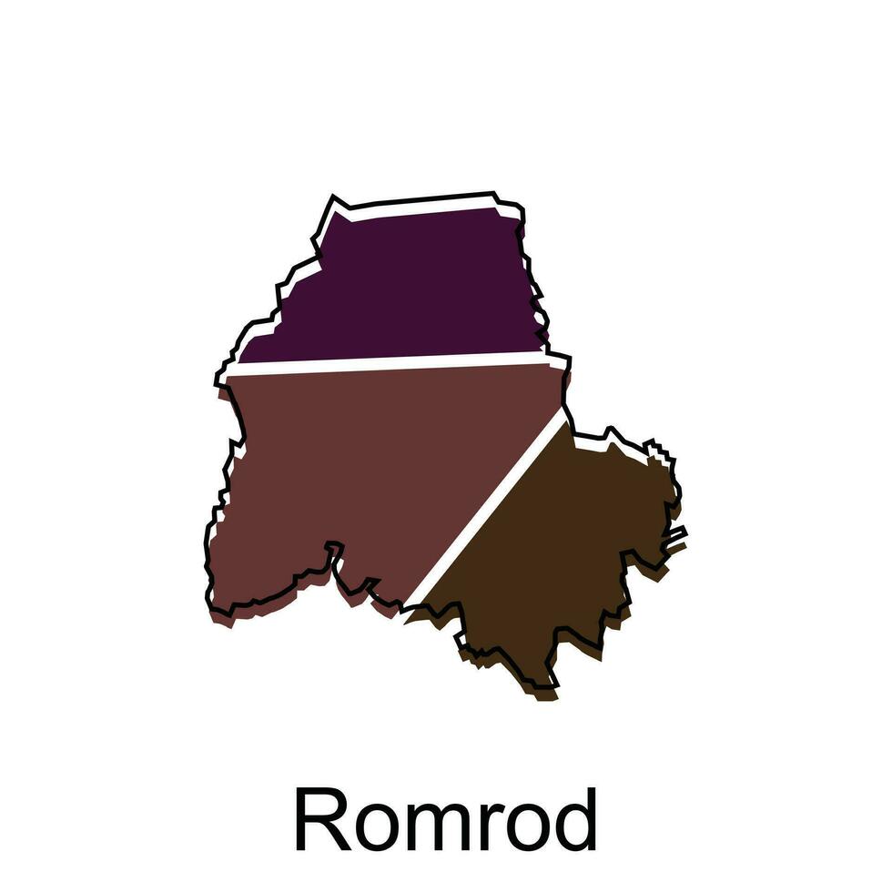 mapa ciudad de Romrod ilustración diseño modelo en blanco fondo, adecuado para tu empresa vector