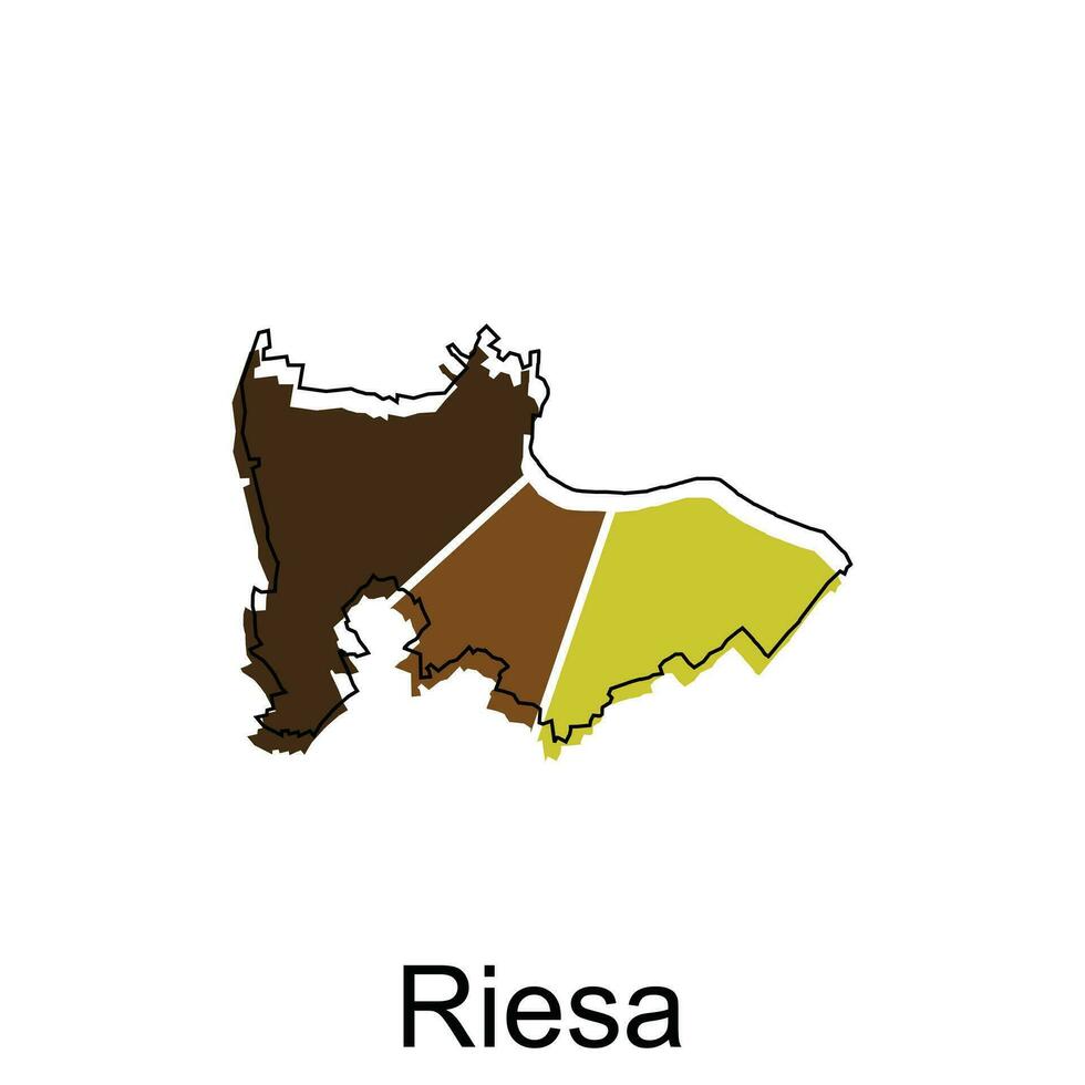 Map City of Riesa illustration design template on white background, suitable for your company vector