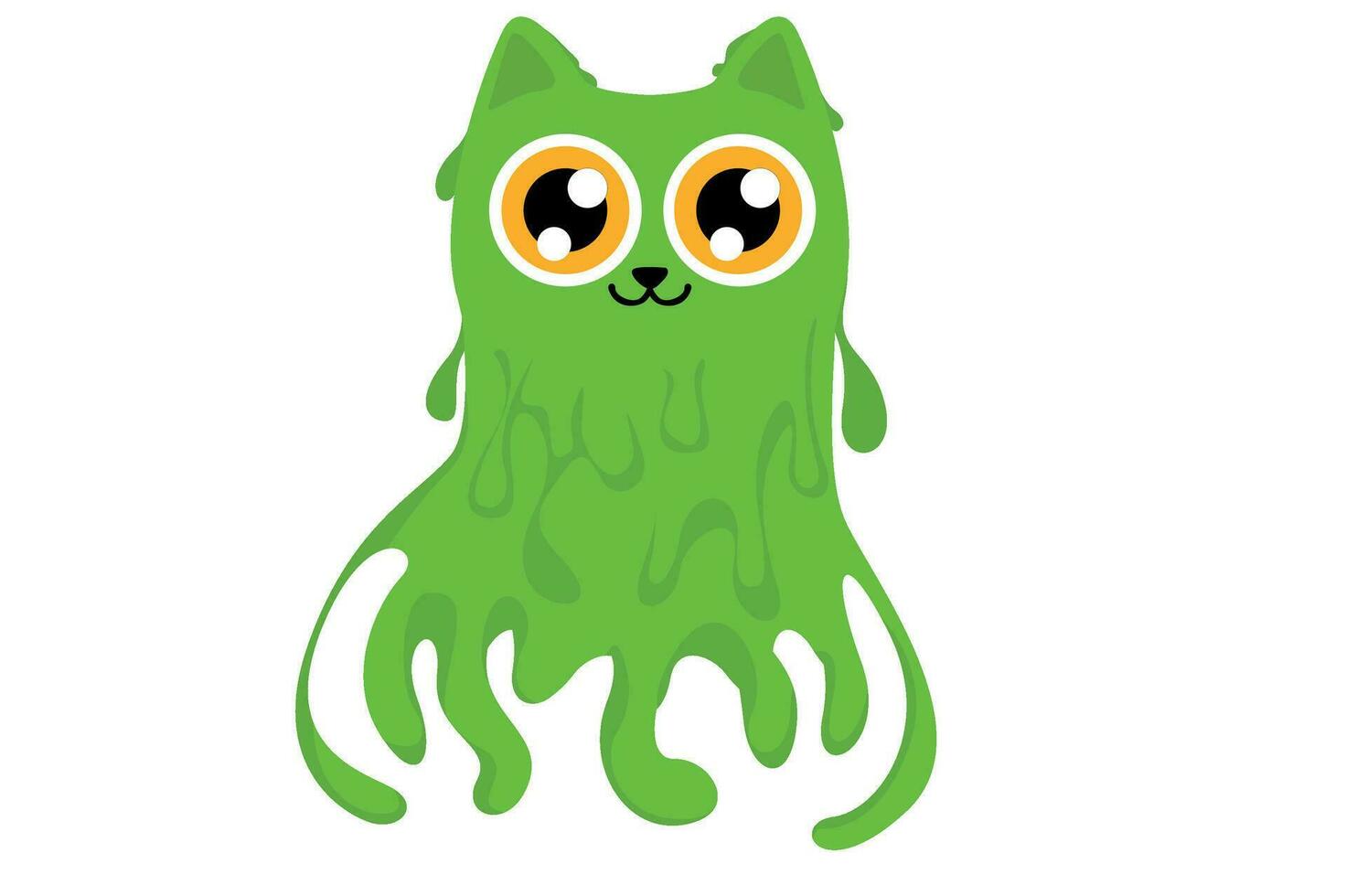 Halloween - Green Slime Cat vector