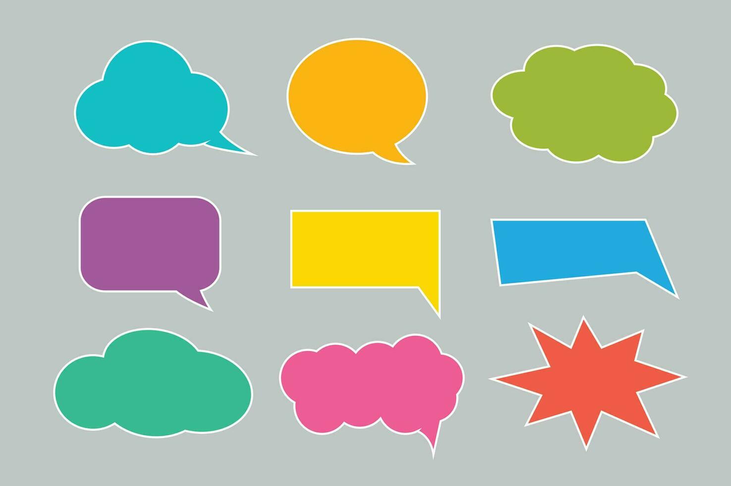 Set of callout, speech bubbles, chats, elements icons, vector illustration.