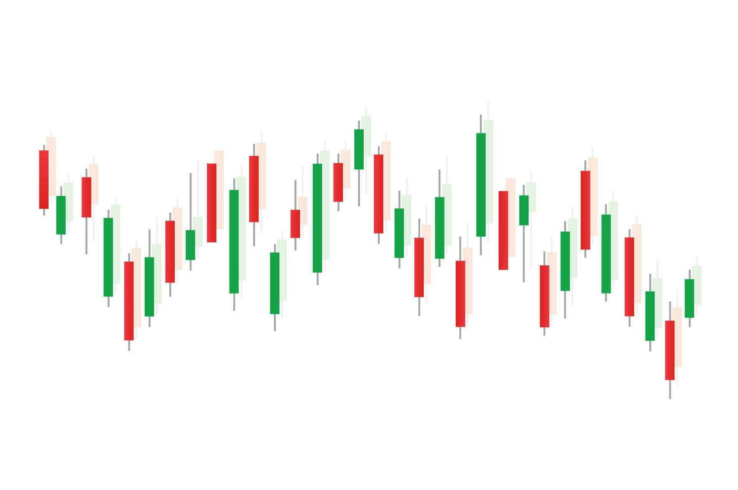 Stock market bar graph, candlestick chart, finance trade data, vector illustration.