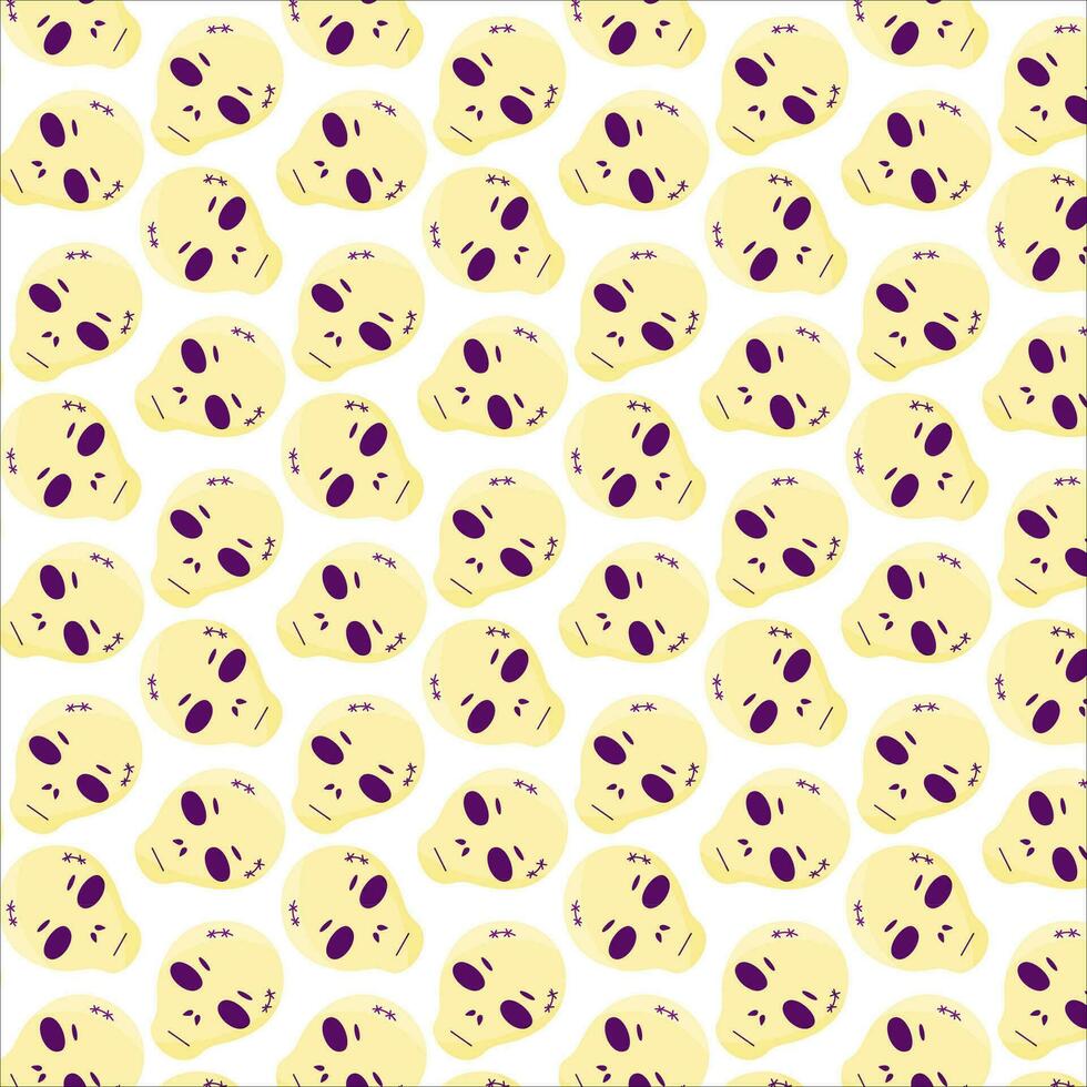 halloween skull emotion color scary pattern vector