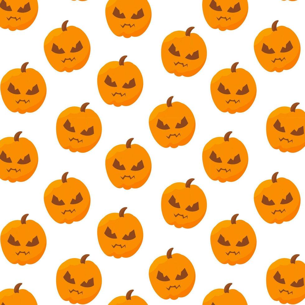 pumpkin scary halloween autumn pattern textile i vector