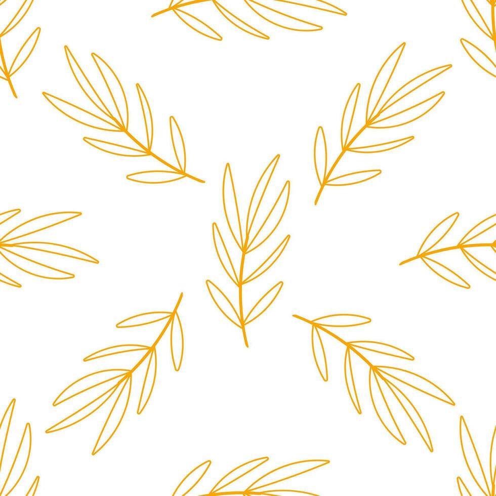 leaf branch line forest yellow background pattern vector