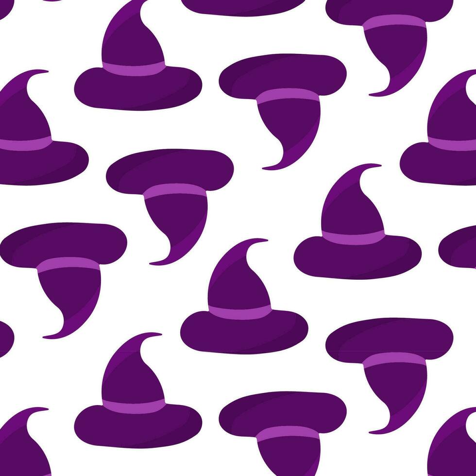 hat wizard witch halloween colored pattern textile vector