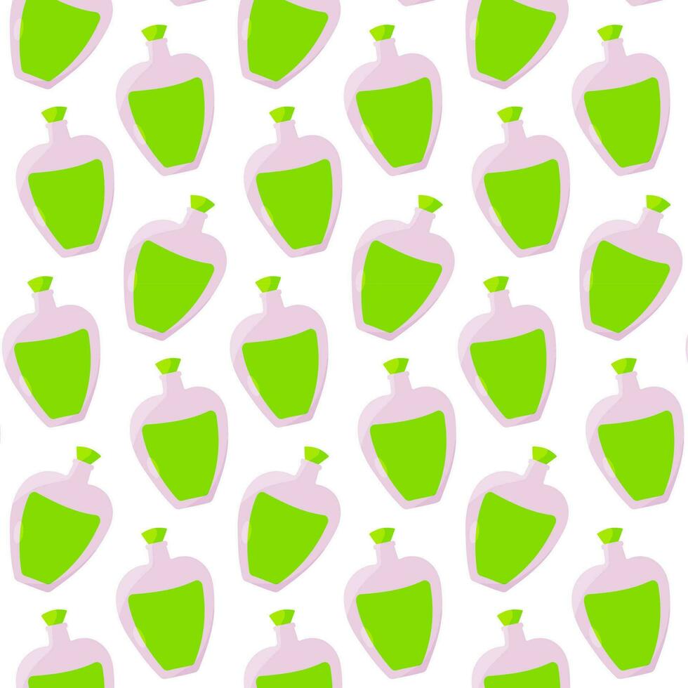flask potion perfume jar green pattern textile vector