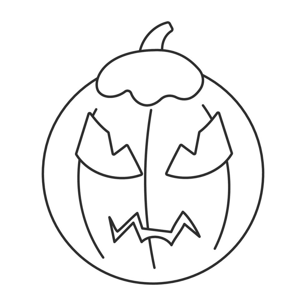 donut emoticon halloween line pumpkin icon element vector