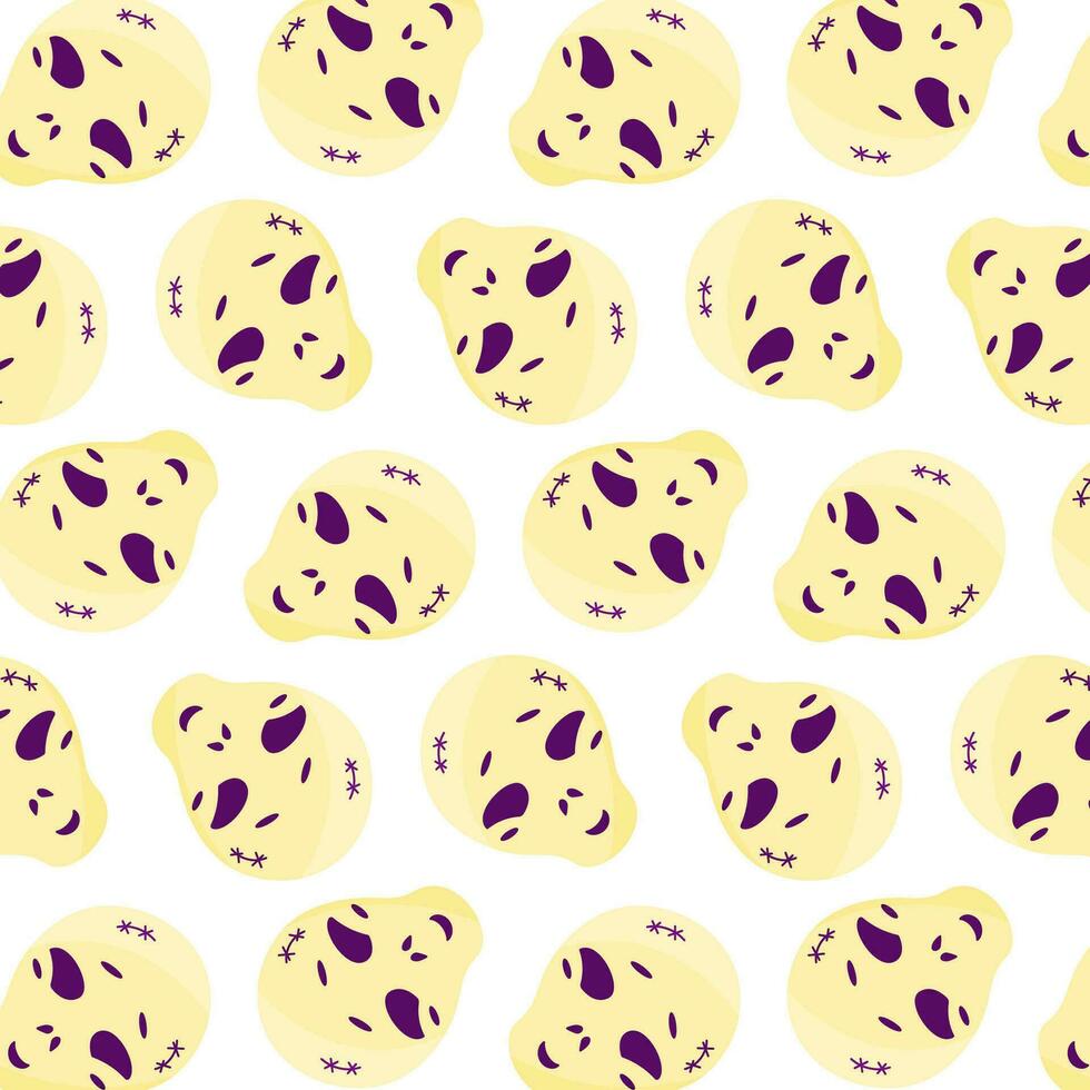 halloween skull emotion color scary pattern vector