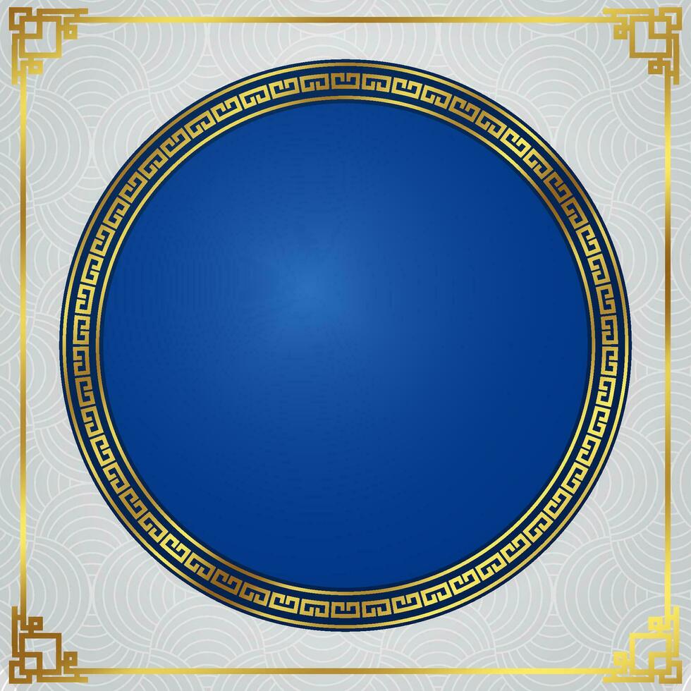 chinese square oriental style frame background circle window for your text space area template ornament design vector