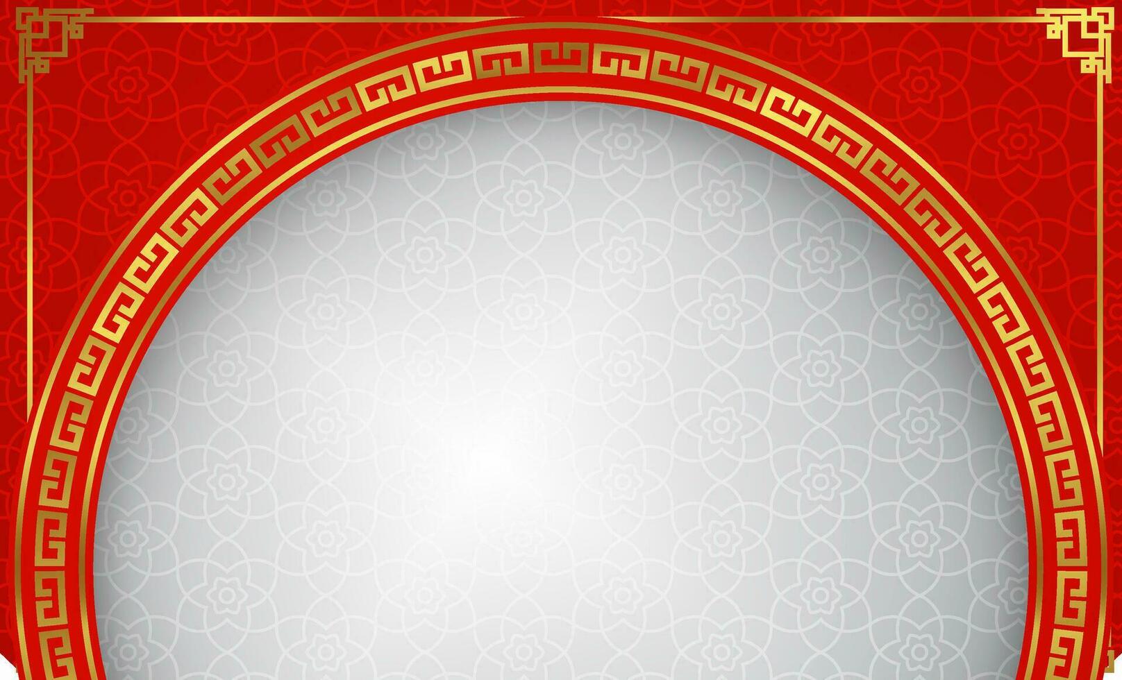 chinese oriental circle frame background red and gold window for your text space area template design vector
