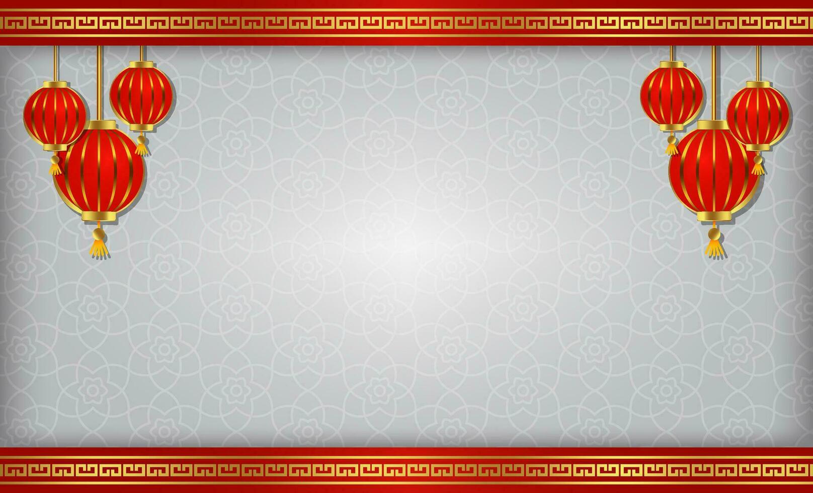 oriental background chinese new year frame red and gold gong xi fa cai template design vector