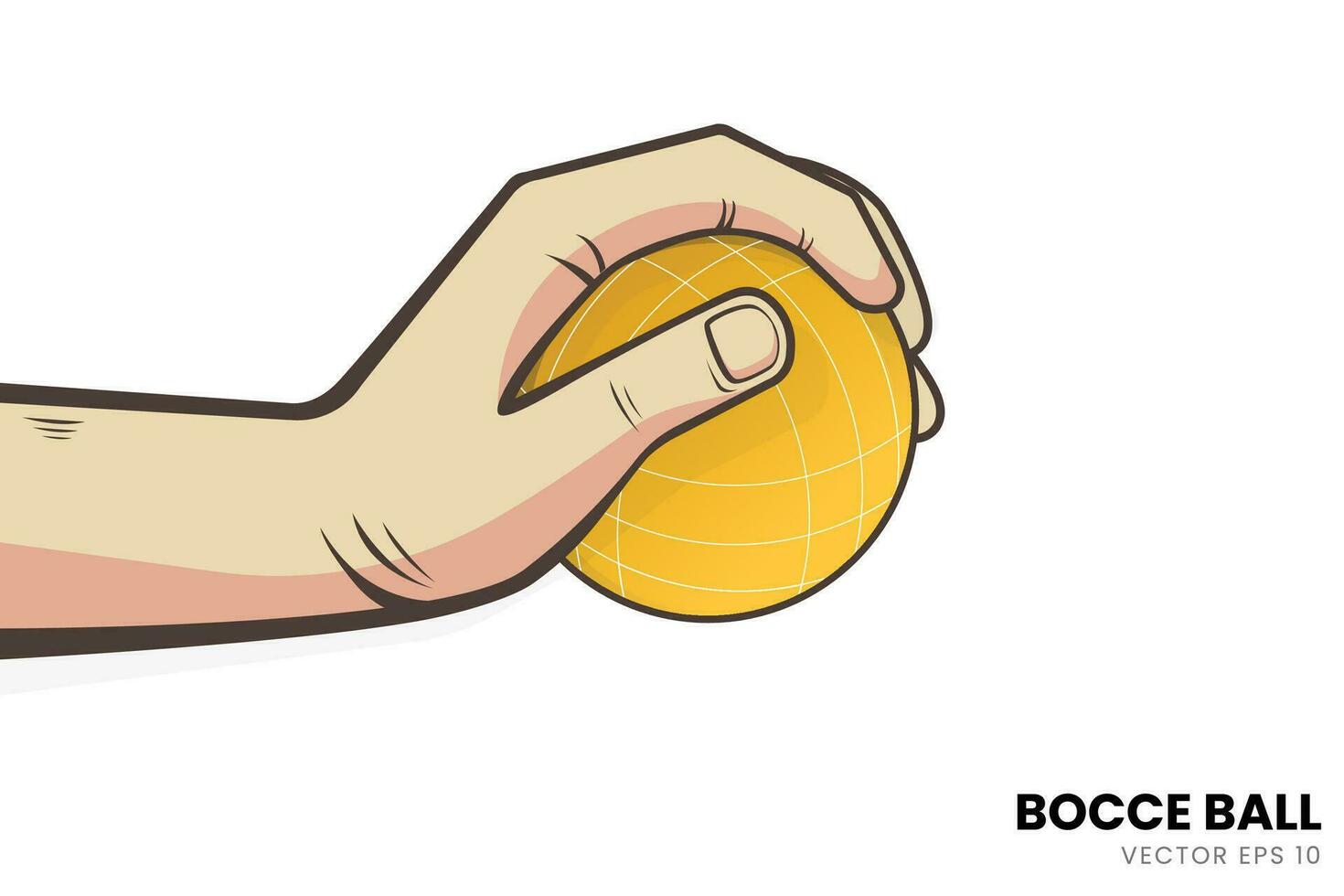 Illustration of the technique of gripping the Bocce Ball. Perfect for added images with a Bocce sports theme. vector