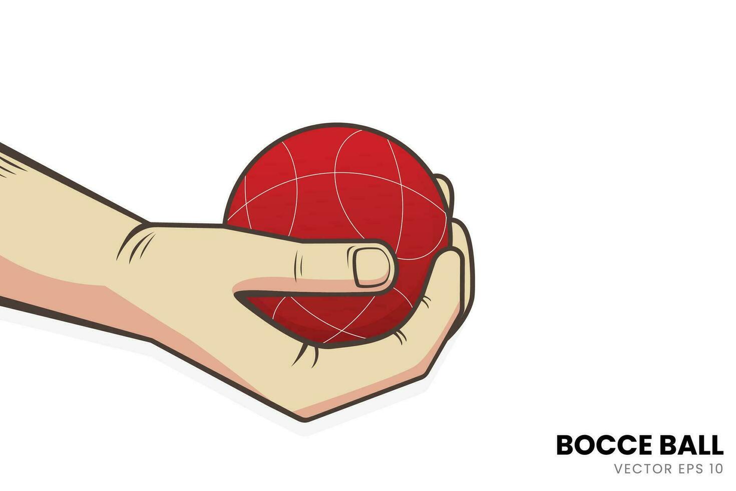 Illustration of the technique of gripping the Bocce Ball. Perfect for added images with a Bocce sports theme. vector