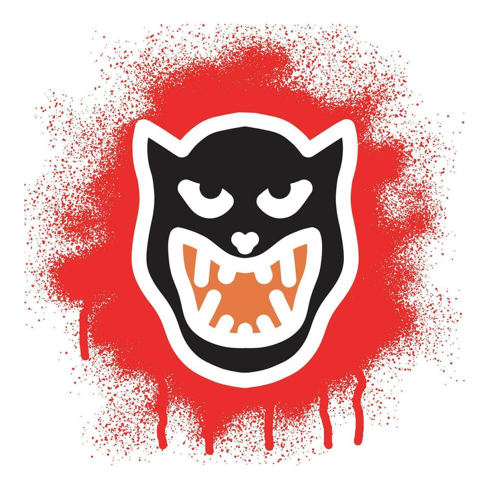 Scary mask stencil graffiti with spray paint art vector