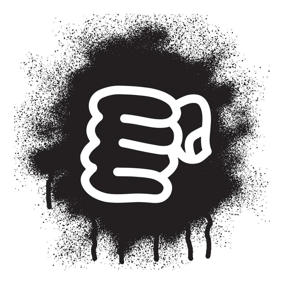 Stencil graffiti fist hand with black Spray paint vector