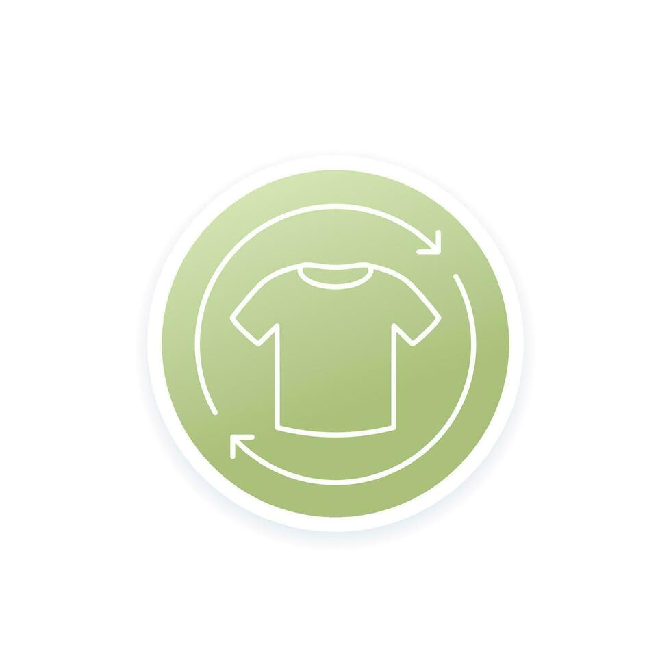 recycling clothes line icon with t-shirt, vector