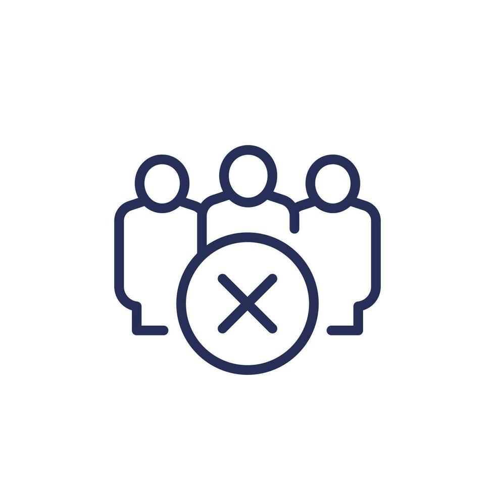 blocked users line icon, vector