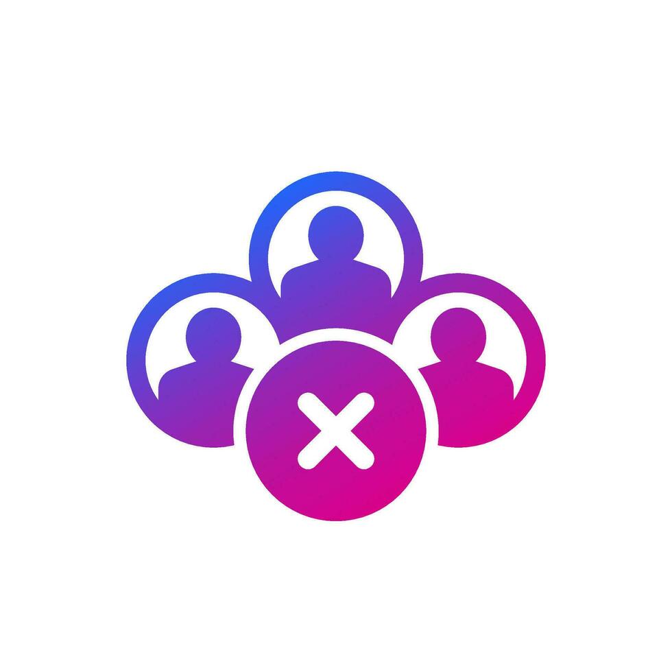 blocked users icon on white vector