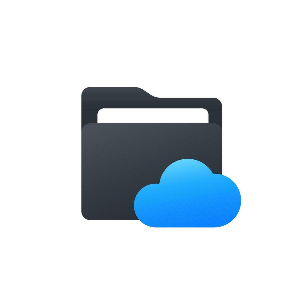 cloud folder icon for web and apps vector