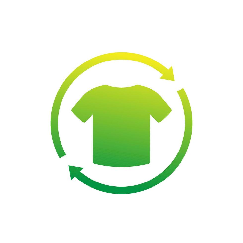 recycling clothes icon with a t-shirt vector