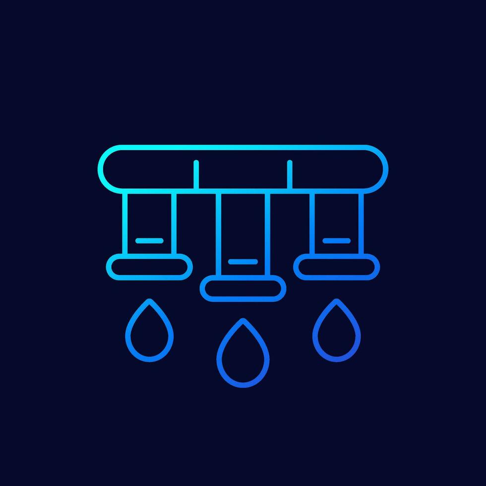 irrigation system, watering line vector icon