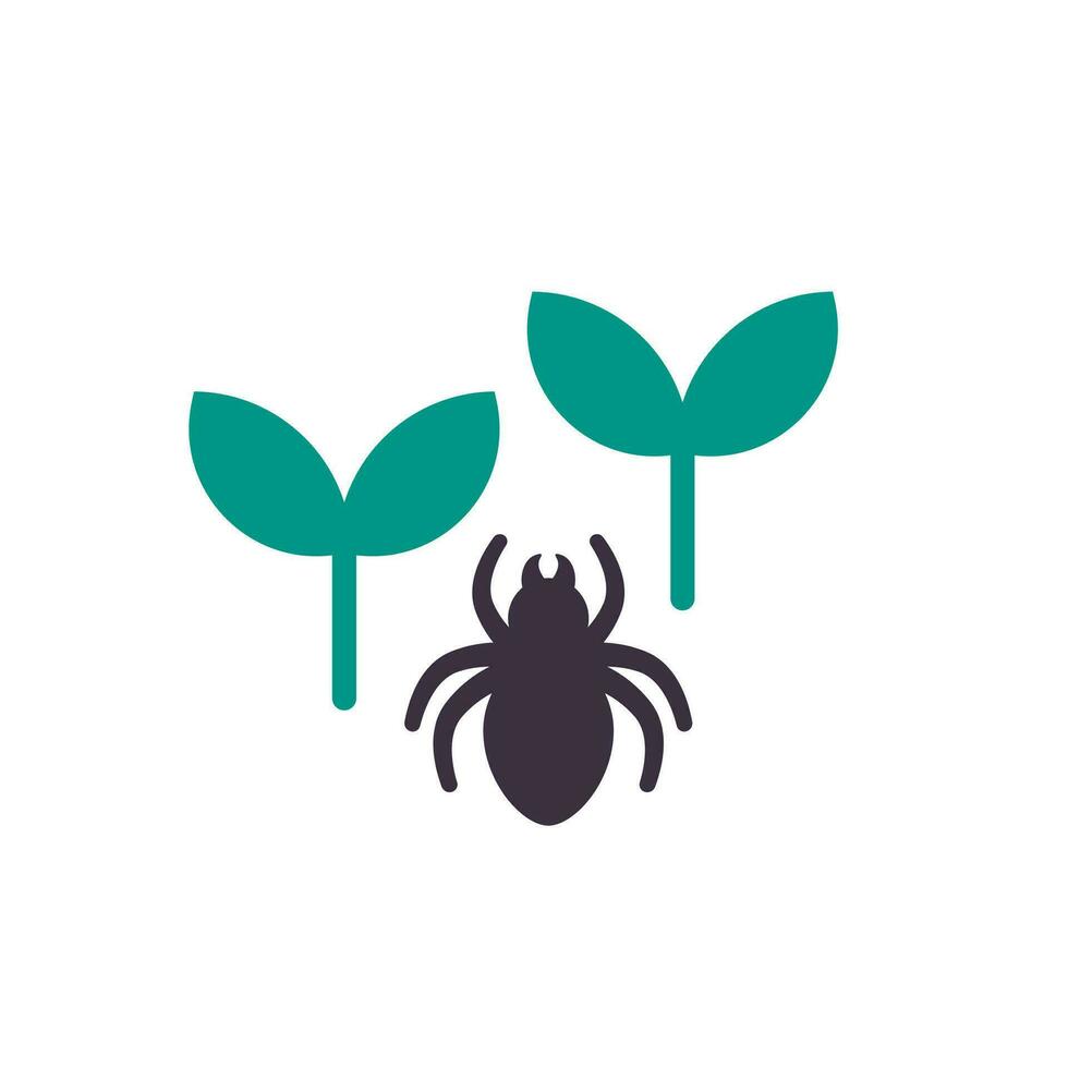 pest and plant icon, flat vector