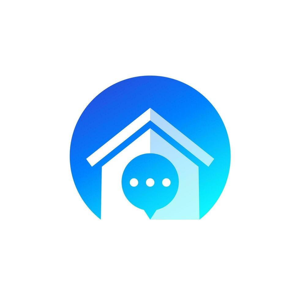 house chat, smart home logo, vector icon