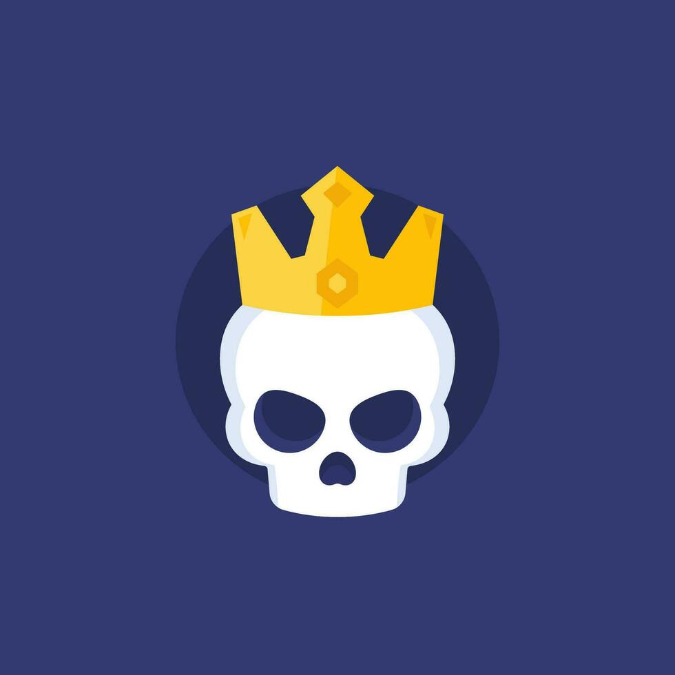 muerto Rey logo con cráneo y corona vector