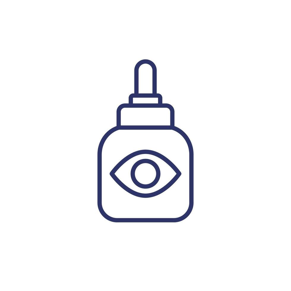 Eye dropper bottle line icon vector