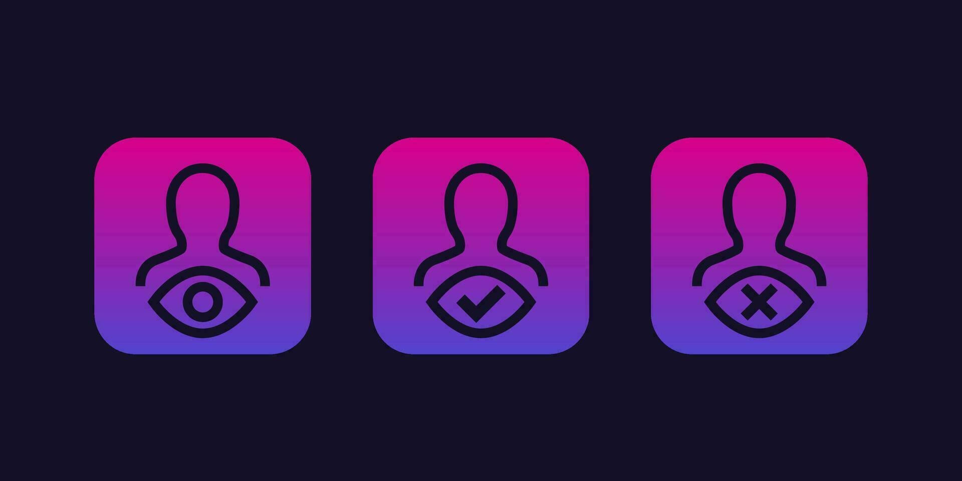 view, visibility vector icons for apps and web