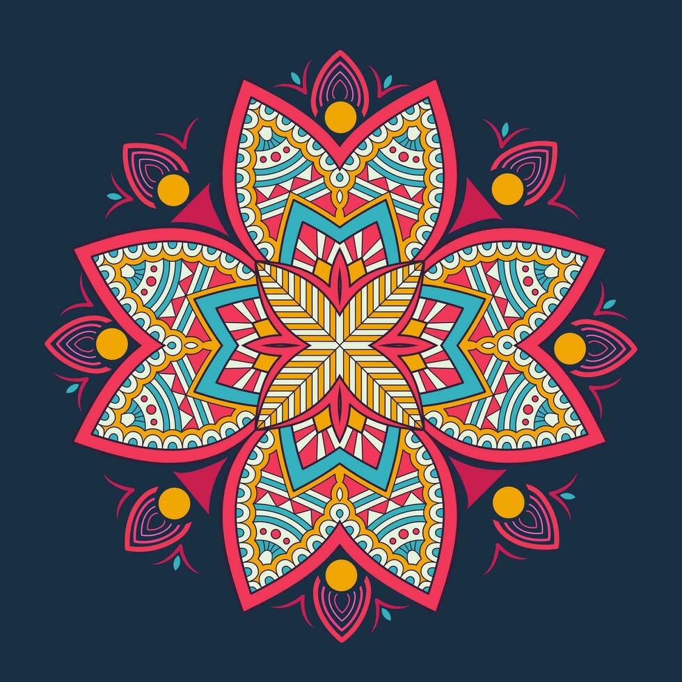 hermosa mandala ornamento diseño con geométrico circulo elemento hecho en vector realista lujo mandala antecedentes hermosa mandala diseño ilustración