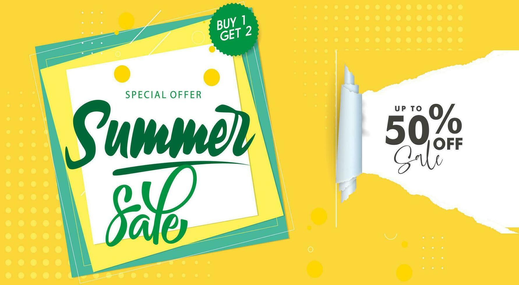 Realistic Summer sale banner and poster design with tropical leaves background Vector. big and super sale summer background design. vector