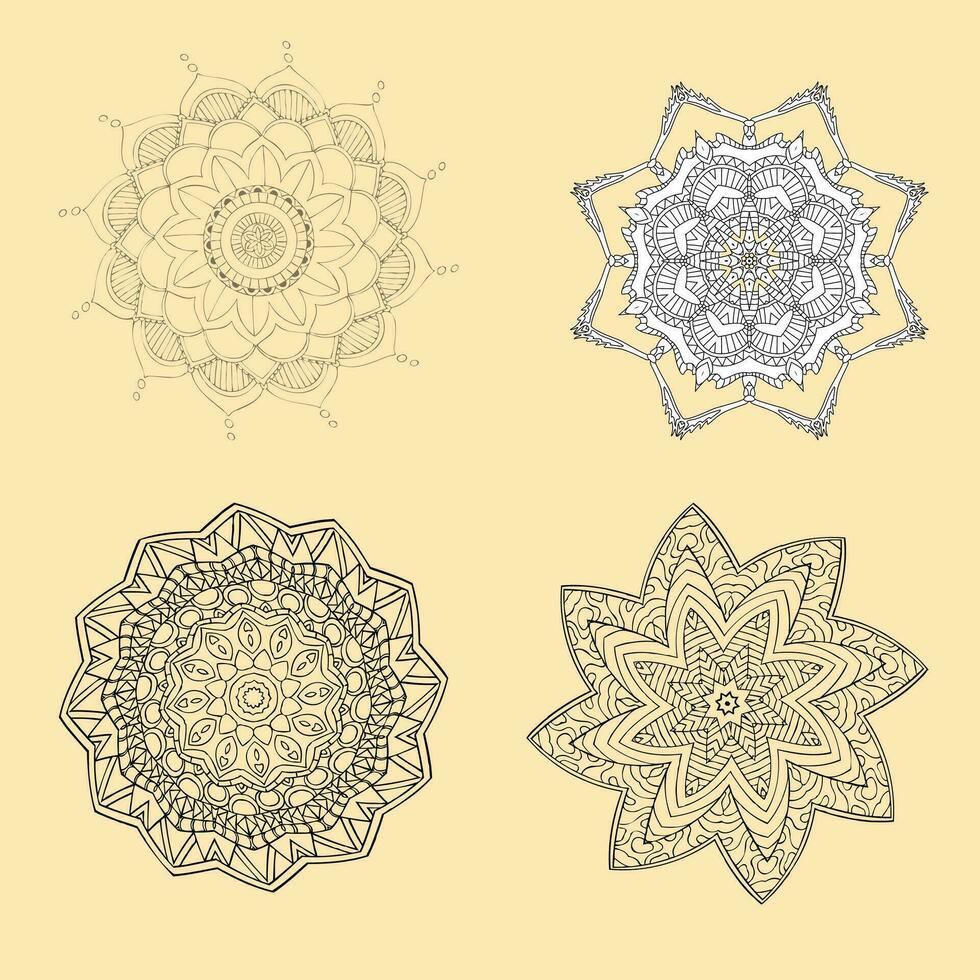 hermosa mandala ornamento diseño con geométrico circulo elemento hecho en vector realista lujo mandala antecedentes hermosa mandala diseño ilustración